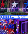 Patriotic 200 LED Red White Blue String Lights Indoor Outdoor 75.8 Ft Extendable Green Wire Waterproof Mini Lights