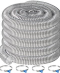 Heavy Duty 3X50 Inch PVC Dust Collection Hose For Woodworking Shops, flexible and puncture resistant, coiled with hose clamps.
