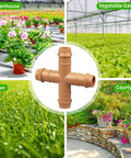 Four Way Cross Tee Fittings For One Half Inch Drip Irrigation Tubing Pack Of Twelve Barbed Cross Connectors