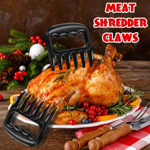 27 Piece Heavy Duty Grilling Tools Set For Men Fathers Day Gift shown with meat claws and roasted chicken