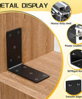 Heavy Duty L Angle Bracket Set 4-Piece 5x5 Wood Post To Beam Corner Braces 1/4 Inch Thick shown in detail on wood structure