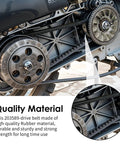 Close-up view of installed drive belt on go-kart, showcasing durability and smooth power transfer for racing and drifting.