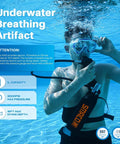Diver using 1L Mini Scuba Tank Portable Underwater Breathing Oxygen Cylinder Pony Bottle For Emergency Rescue Backup Air Source S400 underwater