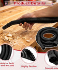 Person holding Two And A Quarter Inch Shop Vac Hose Extension, Ten Foot Cuff With 2.25 Inch Connection, Fits Most Major Brands Like Craftsman