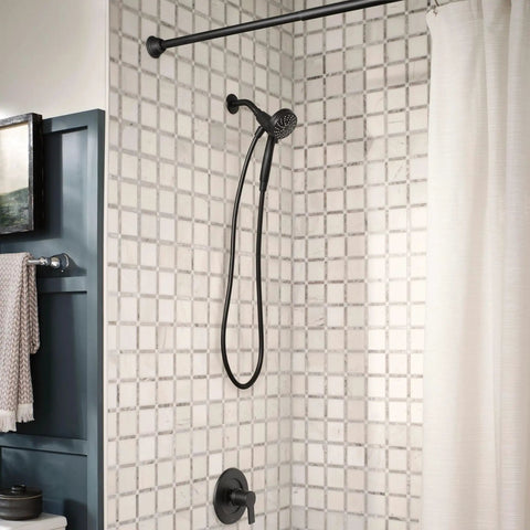 Engage Magnetix Eco Performance Handheld Showerhead With Magnetic Docking System installed in tiled shower