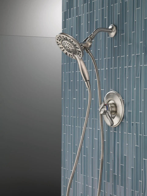 4-Setting In2ition 2-In-1 Dual Shower Head With Handheld Spray, Brushed Nickel Detachable Head With Hose, 1.75 GPM Flow, Stainless 58499-SS