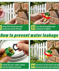 Steps to connect a 2 Ft Garden Hose With Female To Male Metal Connector 304 Stainless Steel Leader Hose For Hose Reels without leaks.