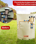 Cold Snap Backflow Preventer Insulation Cover For Outdoor Winter Protection 36 Inch Wide By 30 Inch High Beige Water Meter Cover