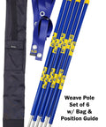 In Ground Weave Poles For Outdoor Dog Agility Training Set Of 6 Poles Only Heavy Duty PVC Construction With Bolted Steel Stakes