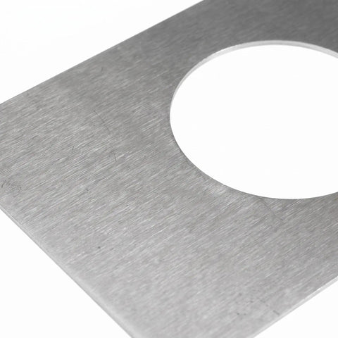 Top Grade Stainless Steel Door Lock Reinforcer Plates With Easy Install Adhesive Backing Perfect For Fixing Shaky Handles And Deadbolts While Boosting Home Security Plus Adding A Nice Decor Touch Without Screws Needed At All, brushed steel plate close-up