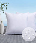 Pack Of 2 18x18 Outdoor Pillow Inserts, Waterproof And Water-Resistant Cushions displayed with water-resistant fabric detail.