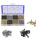 1600 Pc Heavy Duty Mini Screws 2.5 X 6 8 10 mm Phillips Flat Head Self Tapping Hardware in storage box with assorted colors.