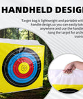 Replacement Target Bag Cover For Archery Practice In Backyard And Outdoor Settings, Easy Fill, Zip In Design shown with handle.
