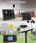 Power supply setup for One-Stop WiFi Weather Station For Indoor Outdoor Use With Rain Gauge And Wind Speed And Direction