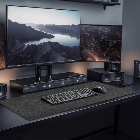 Massive Felt Desk Mat 40x16 Inches Non Slip Full Desk Mouse Pad for Computer Keyboard Setup Office and Gaming Desk Protector