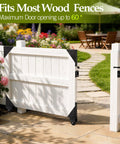 Sliding Gate Hardware Kit For Wooden Fence And Deck Gate Heavy Duty Rolling Gate Kit With Wheels Anti Sag Corner Brackets Guide Rollers And Self Locking Latch Adjustable Fit For 1 To 2 Inch Gates on white wood gate
