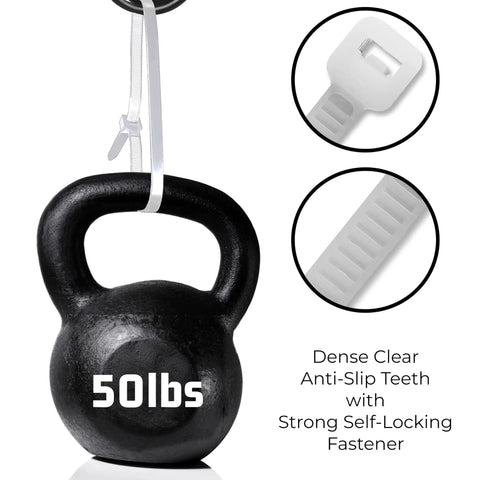 11 Inch White Zip Ties 1000 Pack Heavy Duty Self Locking Nylon Cable Ties With 50 Lbs Tensile Strength supporting 50lb weight