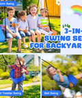 Heavy Duty Backyard Swing Set For Kids Up To 440 Lbs With Toddler Swing Belt Swing And Platform Swing Triple Outdoor Metal Frame