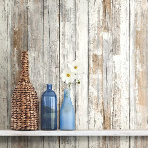 White Distressed Wood Peel And Stick Wallpaper Easy No Mess No Paste Install For Quick DIY Ready Room Makeover Durable Finish