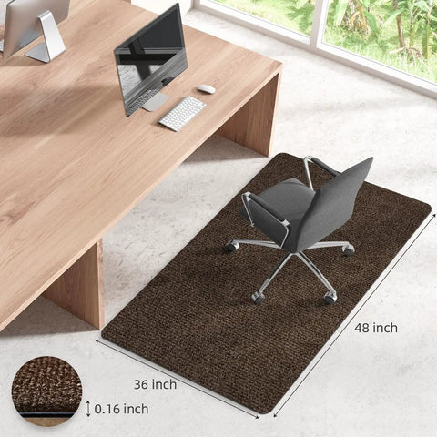 Office Chair Mat For Hardwood And Tile Floors 48 By 36 Inches Large Anti Slip Desk Chair Mat For Rolling Chairs Hard Floor Protector For Home Office Coffee Color Not For Carpet under chair and desk setup