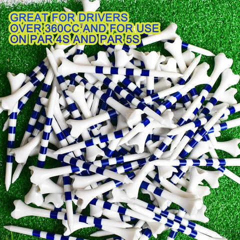 3 1/4 Inch Golf Tees 100 Pack, 4 Prong Plastic Tees For Reduced Friction And Side Spin, Pro Grade Durable ABS Construction