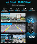 Ultra Slim 11 Inch Wireless CarPlay screen showcasing 4K dash cam, 1080p backup camera with loop recording and reverse camera features.