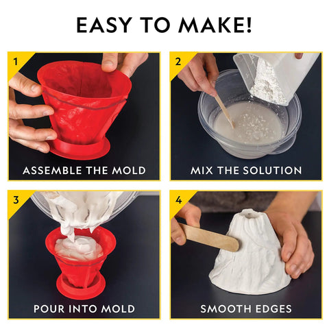 Ultimate Volcano Kit For Kids With 3X Eruptions And Pop Crystals That Add Sound, Hands On STEM Science Toy For Backyard Experiments steps