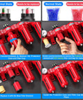 Instructions for replacing filters on Heavy Duty 0-150 PSI One Half Inch NPT Four Stage Air Drying System in red.