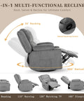 Ultimate 360 Degree Swivel Rocker Recliner With Heat And Massage For Nursery And Living Room showcasing swivel and recline features