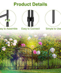 Arched 10 Pack Metal Garden Fence Panels Rustproof Wire Edging for Outdoor Yard Landscape displayed among flowers