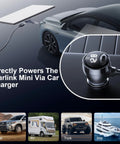 Heavy Duty Waterproof DC Power Cable With Switch And Digital Volt Meter For Cars Trucks RVs Boats 12V To 48V 16 AWG 10 FT USB C PD charging a Starlink Mini from a vehicle.
