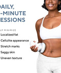 Body Sculpting Machine For Targeted Skin Firming And Anti Cellulite Massage With Lymphatic Drainage, Legs Stomach And Arms, Interchangeable Pads To Improve Texture And Smooth Skin used by a woman on her stomach
