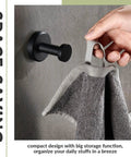 Matte Black Robe Towel Hook With 11 Lb Capacity 304 Stainless Steel Round Heavy Duty Coat Hook For Home Storage Wall Mount Secure End Hook