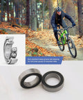 Cyclist on MTB with Two Pack 17287-2RS Deep Groove Ball Bearings 17x28x7mm Steel With Black Sealed Covers For Cycling