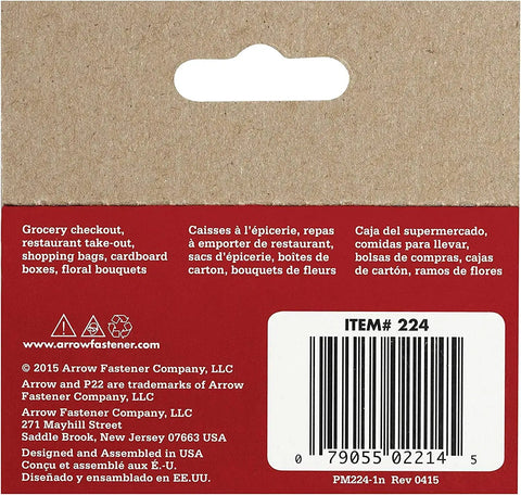 Back of packaging for Item 224 with barcode and text in multiple languages for grocery checkout and more.