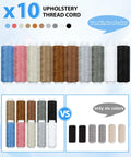 Colorful upholstery threads from the Heavy Duty Upholstery Repair Sewing Kit With Leather Needles Awl Seam Ripper 47 Piece Craft DIY Set.