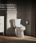 No Fuss Easy Install Bidet Toilet Seat M250 with Manual Adjustable Spray installed in a stylish bathroom setting