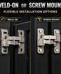 Beefy Heavy Duty Stainless Steel Trap Door Gate Hinges 180 Degree Swing Weld On Mount For Square Tube Gates garden farm barn use