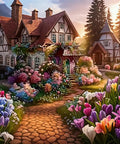 5D Diamond Painting Kit For Adults And Beginners Easy DIY Flower House Art With Full Round Drill Diamonds Dots Gem Craft