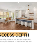 Floating Shelf Bracket Router Guide Kit for recessed wood shelves in a modern kitchen, highlighting precision recess depth.