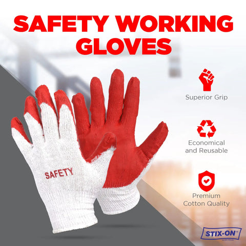 Red Latex Cotton Work Gloves 200 Pairs Non Slip Grip Nitrile Dipped Rubber Palm Coated For A Firm Grip Heavy Duty Construction Moving Warehouse Garden Gloves