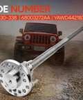 Rear Axle Shaft Assembly With Bearing And Seal For Wrangler 2007 Through 2011 3 8L And 2012 Through 2018 3 6L Models Rear Left Or Right Fit Ready To Roll Works With DSA Anti Spin Or DS8 Conventional Axle OE 630338 68003272AA YAWD4421830 silver rear axle shaft with flange for Jeep Wrangler