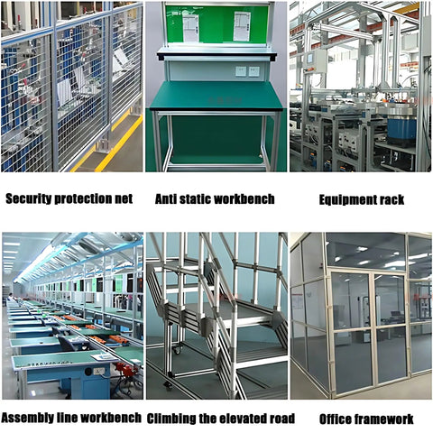 Image of security protection net, anti-static workbench, equipment rack, assembly line workbench, elevated road, office framework
