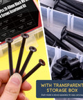 M6 Hex Socket Head Screws Bolts Barrel Nuts Hardware Kit Black Zinc Coated 140 Piece Assortment For Cribs