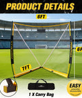 6x6x7 Ft Lacrosse Goal With Upgrade Square Steel Frame Base Foldable Portable Net Includes Carry Bag For Backyard Field