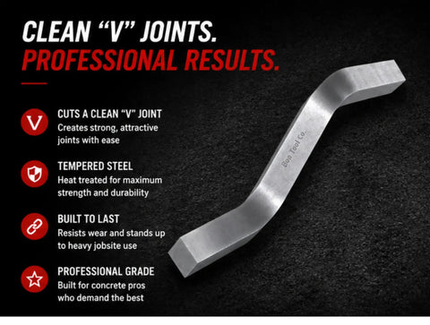 Pro Grade Rock Solid 5/8 Inch V Bar Jointer crafted from heavy duty tempered steel for razor sharp mortar lines.
