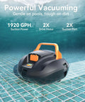 Cordless Pool Vacuum Robot With 120 Minute Runtime Beefy Dual Motor Power Auto Park Two Cleaning Paths Easy Maintenance For Above Ground Or Flat In Ground Pools Up To 850 Sq Ft