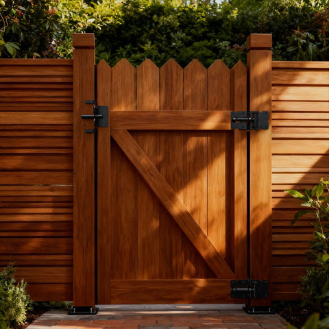 Heavy Duty Carbon Steel Fence Gate Latch for Wood and Vinyl Posts Black Powder Coated Post Mount Easy Install Includes Screws and Instructions for Rugged Outdoor Use and Long Lasting Security on wooden gate