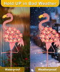 Flamingo Solar Garden Lights 27 LED Warm White Outdoor Stake Light Waterproof for lawn and patio, illuminated in rain and snow