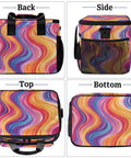 Dope Insulated Picnic Backpack With Lunch Box For Women And Men colorful design back, side, top, bottom views